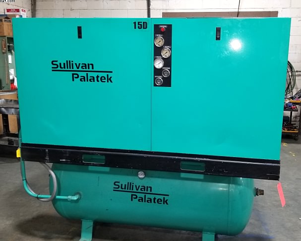 SULLIVAN PALATEK 15 HP Rotary Screw Air Compressor, Model 15D,